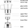 Cafetera de Cristal de 6 Tazas con Filtro de Acero Inoxidable - Imagen 7