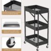 Carrito Multiuso Metálico Plegable de 3 Niveles - Imagen 6